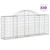 vidaXL Cestas de gaviones 30 uds forma de arco hierro 200x30x80/100 cm