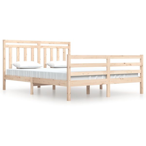 vidaXL Estructura de cama de madera maciza 160x200 cm