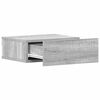 vidaXL Mesita de noche flotante madera contrachapada gris 40x30x15cm