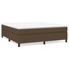 vidaXL Estructura de cama con somier de tela marr&oacute;n oscuro 180x200 cm