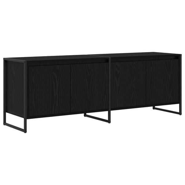 vidaXL Gabinete de TV Roble Negro 140 x 36 x 49.5 cm