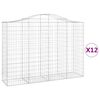 vidaXL Cestas gaviones 12 uds forma de arco hierro 200x50x140/160 cm