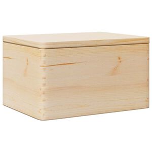 vidaXL Caja de madera con tapa madera maciza de pino 40x30x23 cm