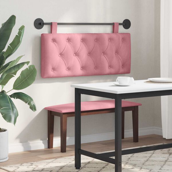 vidaXL Cabecera Colgante Rosa 110 x 55 x 7 cm Terciopelo