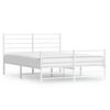 vidaXL Estructura cama sin colch&oacute;n con estribo metal blanco 120x190 cm