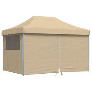 vidaXL Tienda de fiesta plegable Pop-Up con 4 paredes laterales beige