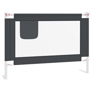 vidaXL Barandilla de seguridad cama de ni&ntilde;o tela gris oscuro 90x25 cm