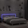 vidaXL Estructura de cama cabecero y luces LED gris Sonoma 150x200 cm