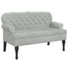 vidaXL Banco con respaldo de terciopelo gris claro 119,5x64,5x75 cm