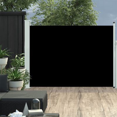 vidaXL Toldo lateral retráctil de jardín negro 100x500 cm