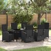 vidaXL Conjunto de Comedor de Jard&iacute;n 7 pcs Negro rat&aacute;n sint&eacute;tico