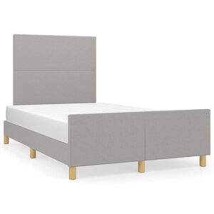 vidaXL Estructura de cama sin colch&oacute;n tela gris claro 120x190 cm