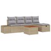 vidaXL Conjunto de sof&aacute;s de jard&iacute;n 6 uds. Beige rat&aacute;n sint&eacute;tico