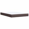 vidaXL Cama box spring con colch&oacute;n tela marr&oacute;n oscuro 160x200 cm