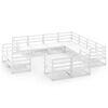 vidaXL Set de sal&oacute;n de jard&iacute;n de 11 pzas blanco madera maciza de pino