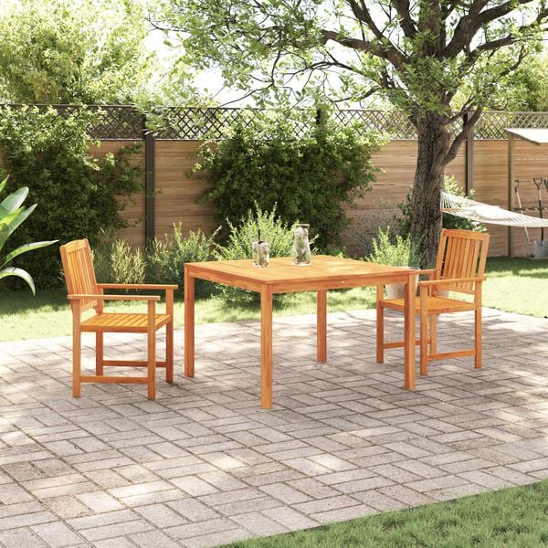 vidaXL Conjunto de Comedor de Jardín 3 pcs Marrón