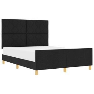 vidaXL Estructura de cama con cabecera Negro 160 x 200 cm tela