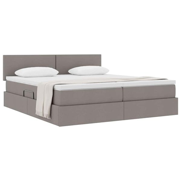 vidaXL Cama con almacenamiento Taup&eacute; 180 x 200 cm Cuero sint&eacute;tico