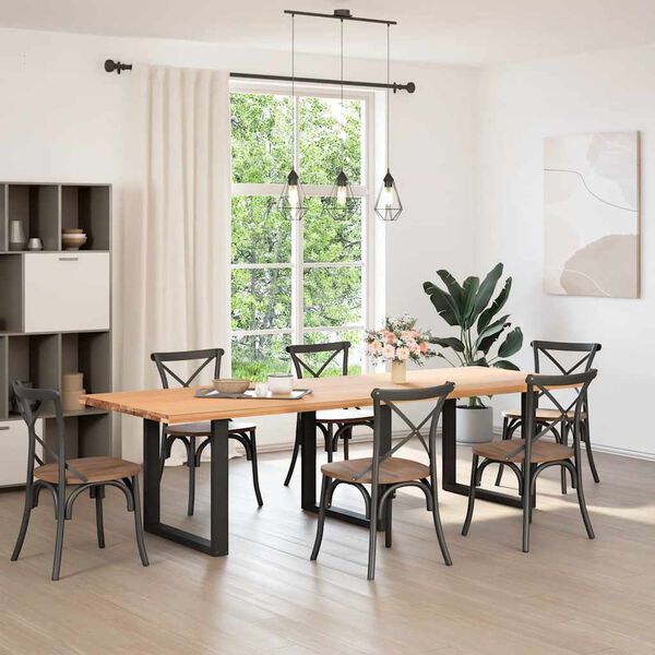 vidaXL Patas para mesa de comedor en forma de U (3 unidades), color negro, 90 x (72-73) cm, acero