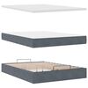 vidaXL Estructura cama otomana con colchones gris oscuro 140x200cm