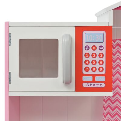 vidaXL Cocinita de juguete de madera rosa y blanca 82x30x100 cm