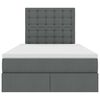 vidaXL Cama con almacenamiento y colch&oacute;n Gris oscuro 120 x 190 cm tela