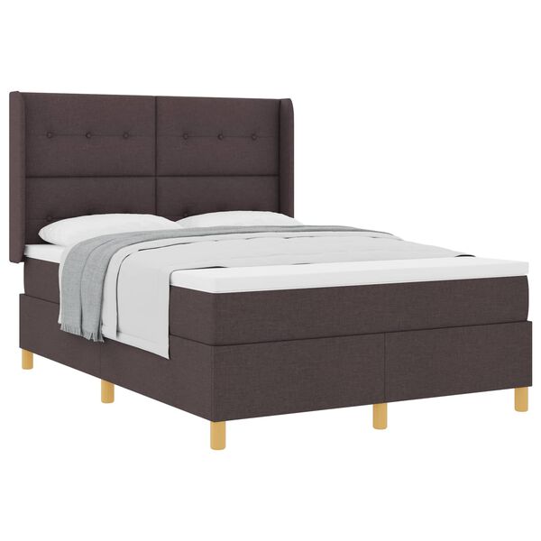 vidaXL Cama tipo Box Spring Marr&oacute;n Oscuro 160 x 200 cm tela