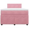vidaXL Cama box spring con colch&oacute;n terciopelo rosa 120x200 cm