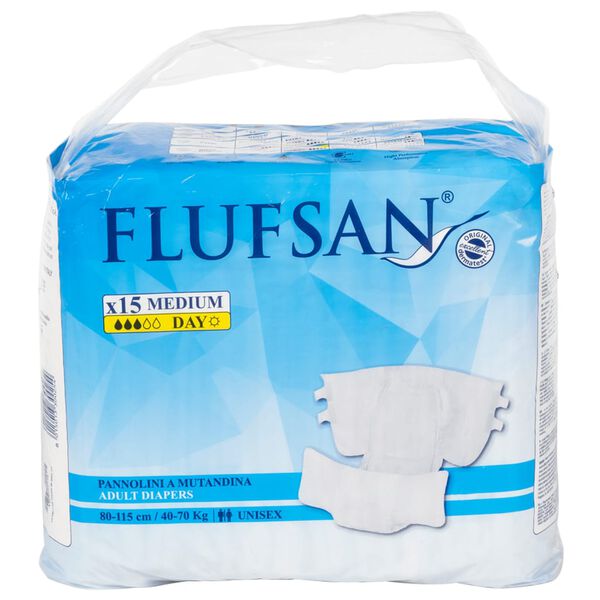 Flufsan Pañales para adultos desechables 15 unidades talla M