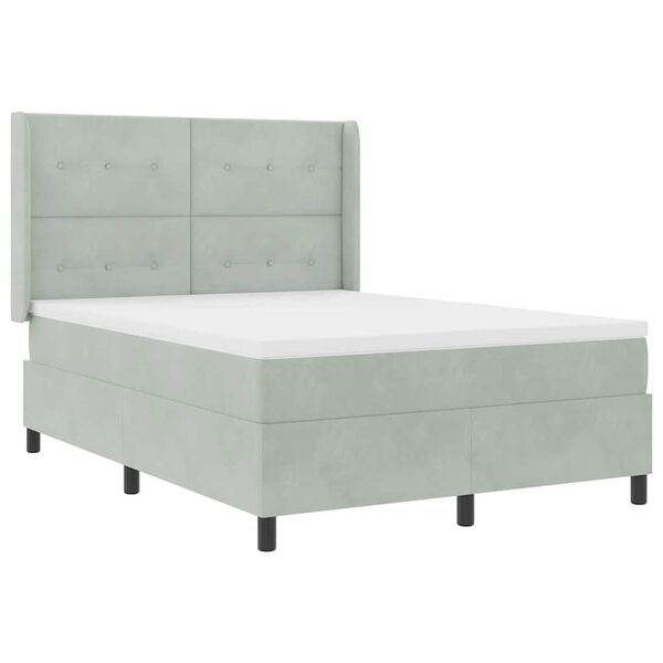 vidaXL Cama tipo Box Spring Gris claro 160 x 200 cm Terciopelo