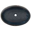 vidaXL Lavabo sobre encimera ovalado cer&aacute;mica negro y azul 59x40x15 cm