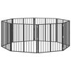 vidaXL Puerta para perros 8 uds. Negro 80 x 80 cm Acero Galvanizado
