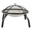 vidaXL Brasero y barbacoa 2 en 1 atizador acero inoxidable 56x56x49 cm