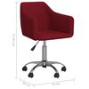 vidaXL Sillas de comedor giratorias 2 unidades tela rojo tinto