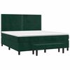 vidaXL Cama box spring con colch&oacute;n terciopelo verde oscuro 180x200 cm