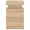 vidaXL Mesita de noche con luces LED roble Sonoma 35x39x55 cm