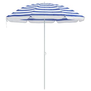 vidaXL Sombrilla de jard&iacute;n Poli&eacute;ster 170T Azul y Blanco