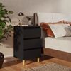 vidaXL Mesitas de noche 2 uds patas madera maciza negro 40x35x69 cm