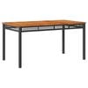 vidaXL Mesa de jard&iacute;n rat&aacute;n sint&eacute;tico madera acacia negro 140x80x75 cm