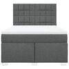 vidaXL Cama box spring con colch&oacute;n tela gris oscuro 140x200 cm