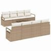 vidaXL Juego de Sof&aacute; con coj&iacute;n 7 pcs Beige y Crema rat&aacute;n sint&eacute;tico