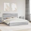 vidaXL Cama con almacenamiento con cabecera Gris Sonoma 180 x 200 cm