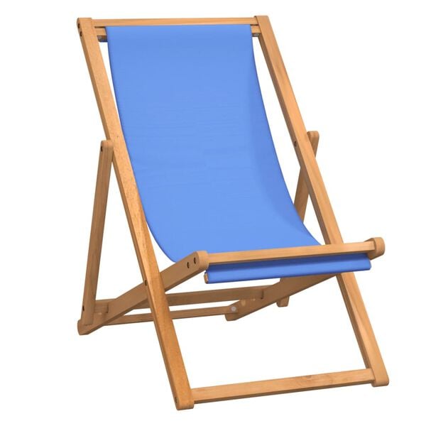 vidaXL Silla de jard&iacute;n de teca azul 56x105x96 cm