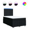 vidaXL Cama box spring con colch&oacute;n tela negro 120x190 cm