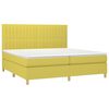vidaXL Cama box spring colch&oacute;n y luces LED tela verde 200x200 cm