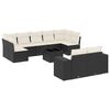 vidaXL Set de sof&aacute;s de jard&iacute;n 10 pzas cojines rat&aacute;n sint&eacute;tico negro