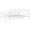 vidaXL Estructura cama sin colchón con estribo metal blanco 200x200 cm