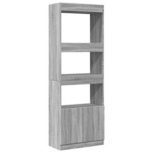 vidaXL Aparador alto madera de ingenier&iacute;a gris Sonoma 63x33x180 cm