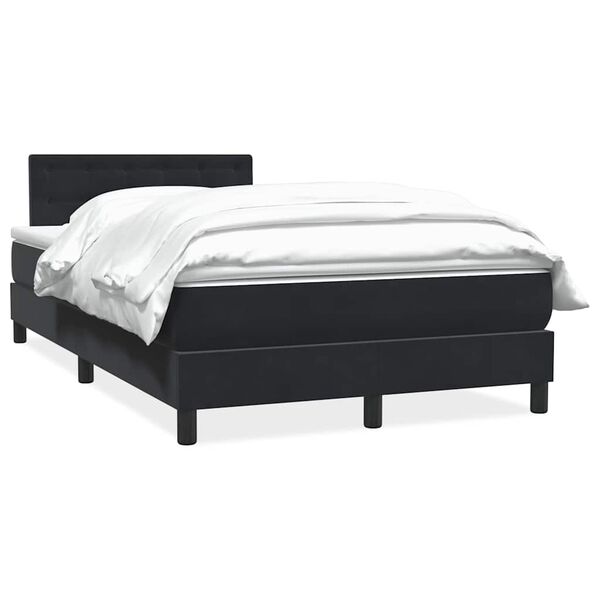 vidaXL Cama box spring con colch&oacute;n terciopelo negro 120x210 cm
