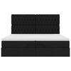 vidaXL Estructura de cama otomana con colchones tela negra 200x200cm
